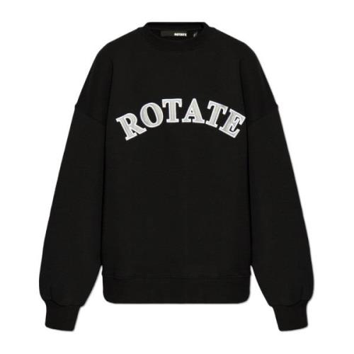 Rotate Birger Christensen Sweatshirt med logotyp Black, Dam