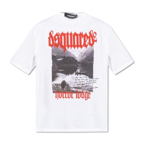 Dsquared2 T-shirt med logotyp White, Herr