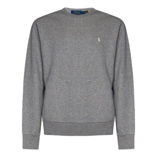 Ralph Lauren Melange Grå Crewneck Sweatshirt med Pony Broderi Gray, He...