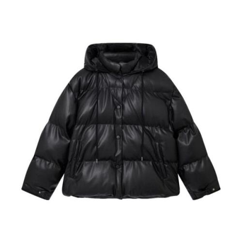 Stella McCartney Svart Eco-Läder Pufferjacka Black, Dam