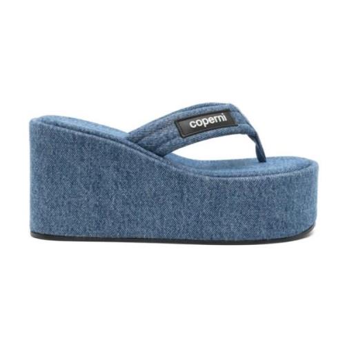 Coperni Tvättad Blå Kil Sandal Blue, Dam