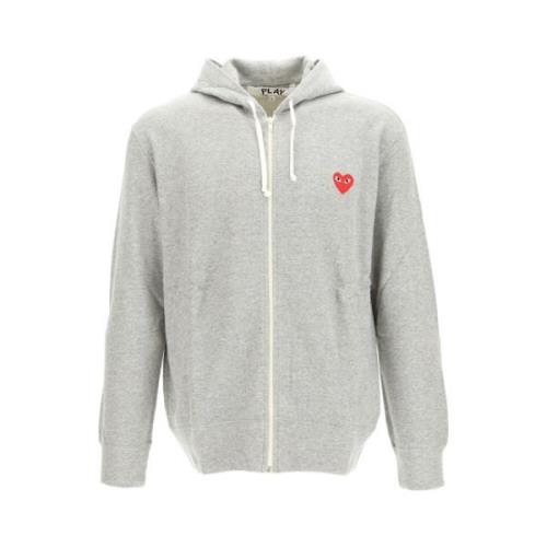 Comme des Garçons Play Modern Zip-Through Sweatshirt Gray, Herr