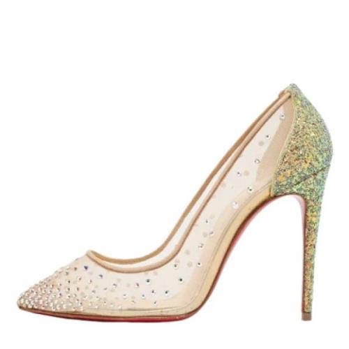 Christian Louboutin Pre-owned Pre-owned Mesh klackskor Beige, Dam