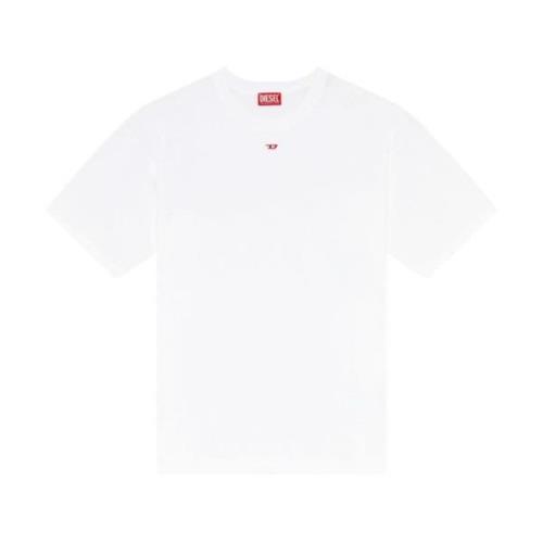 Diesel Grundläggande Logo Broderad T-shirt White, Herr