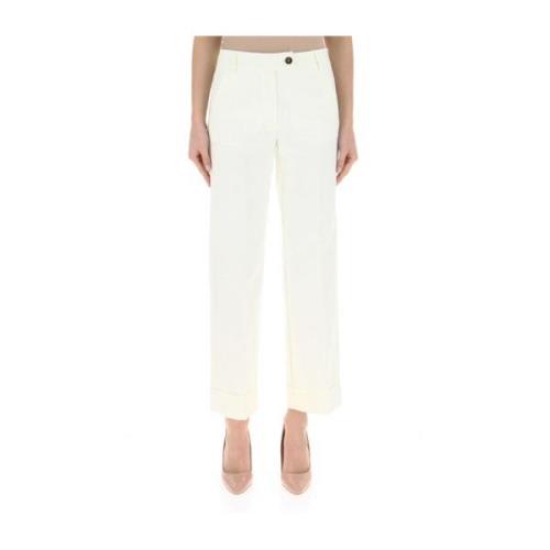 Marella Kräm Cropped Palazzo Byxor Beige, Dam