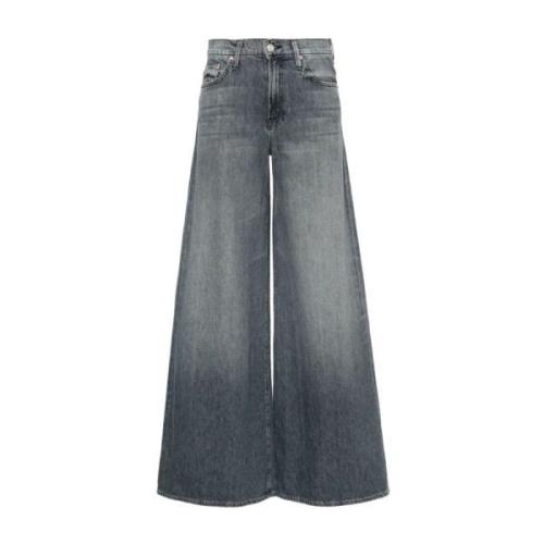 Mother Grå Wide Leg Denim Jeans Gray, Dam