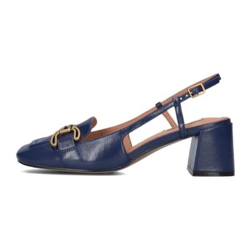 Bibi Lou Blå Slingbacks med Blockklack Blue, Dam