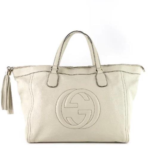 Gucci Vintage Pre-owned Laeder totevskor White, Dam