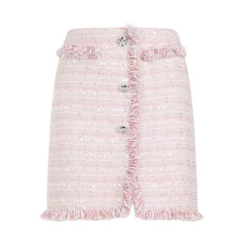 Giambattista Valli Rosa Bouclé Mini Kjol Pink, Dam