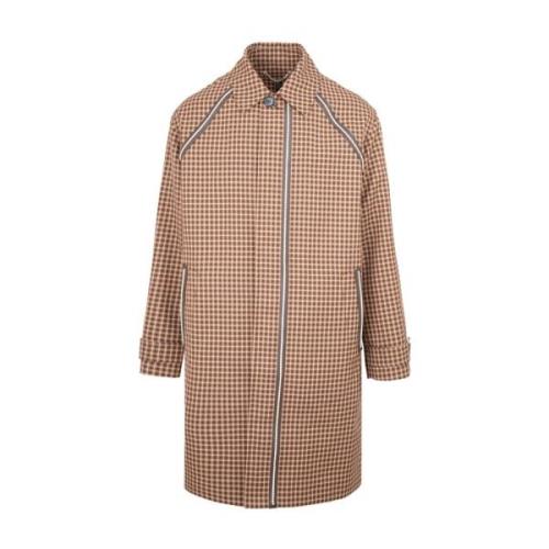 Berluti Brun Carcoat Rutigt Läderdetaljer Aw22 Brown, Herr