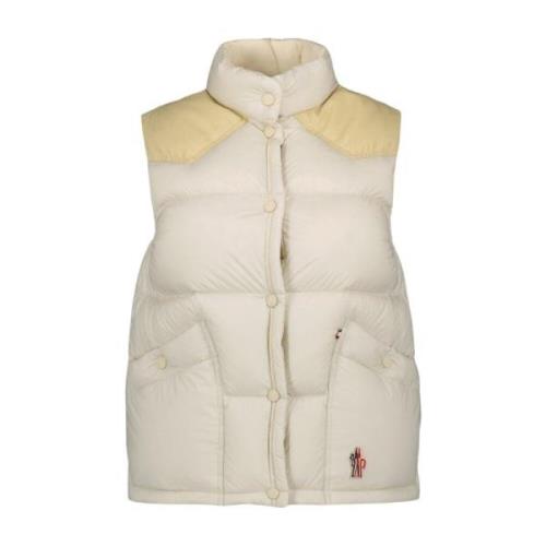 Moncler Quiltad Väst Sorapis Beige, Dam