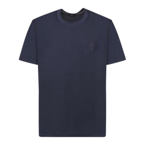 Brioni Blå Bomull T-shirt Kort Ärm Blue, Herr