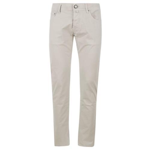 Jacob Cohën Beige Slim Gabardine Chinos Beige, Herr