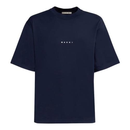 Marni bomull t-shirt med logotyp Blue, Herr