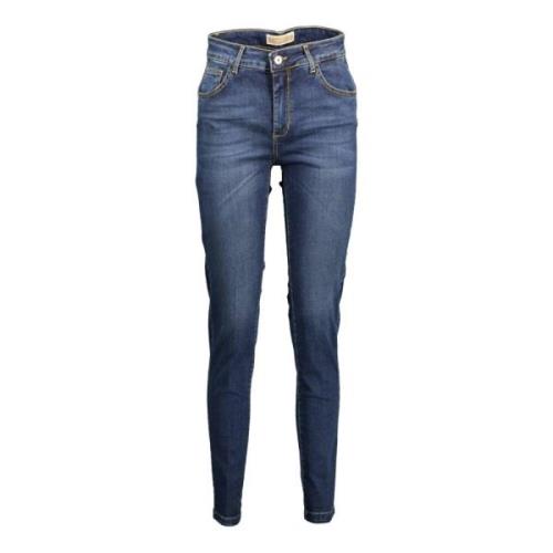 Kocca Blå Bomull 5-Ficks Jeans med Knapp Blue, Dam