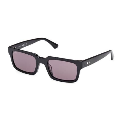 WEB Eyewear Herr Solglasögon Fyrkantig Svart Blank Black, Herr