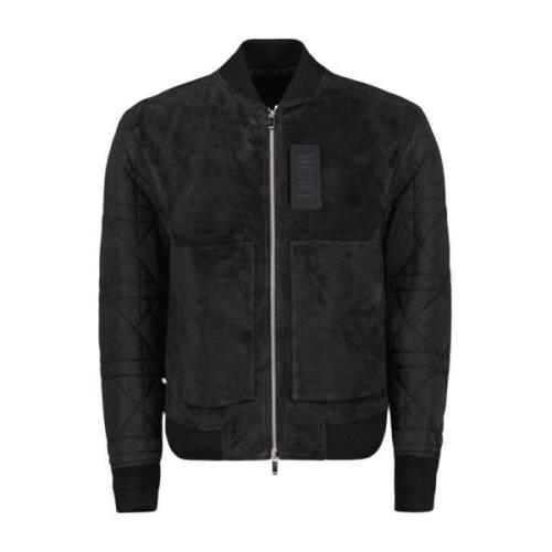 Dior Varsity Läderjacka Black, Herr