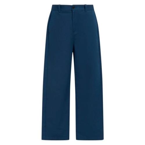 Marni gabardinebyxor med bakre logotillfälle Blue, Herr