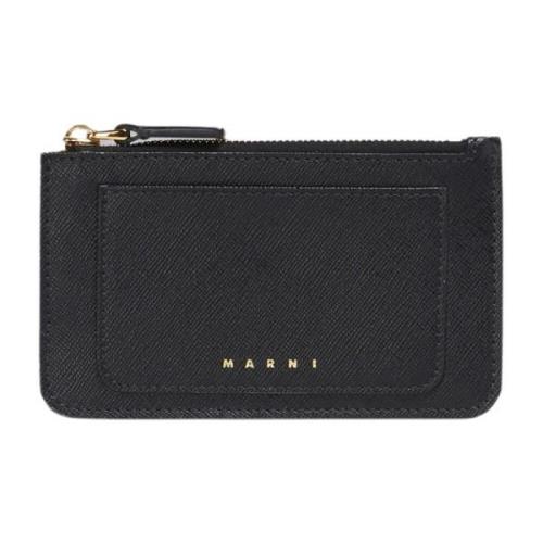 Marni Saffiano läderkortfodral Black, Dam