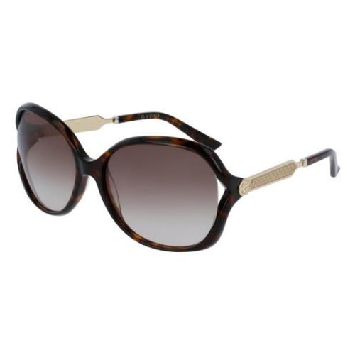 Gucci Stylish Sunglasses in Havana Gold/Brown Multicolor, Dam