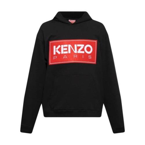 Kenzo Hoodie med logopatch Black, Herr