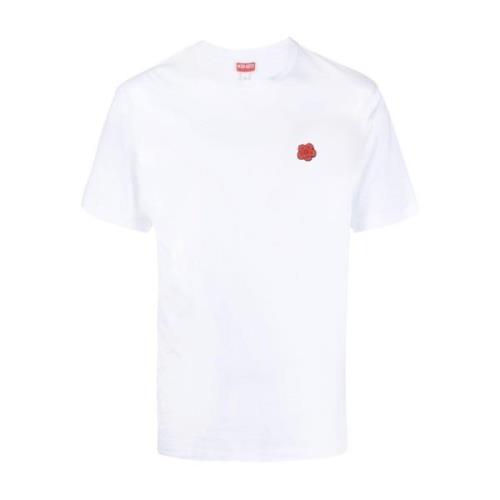 Kenzo Bomull Logo Patch T-Shirt White, Herr