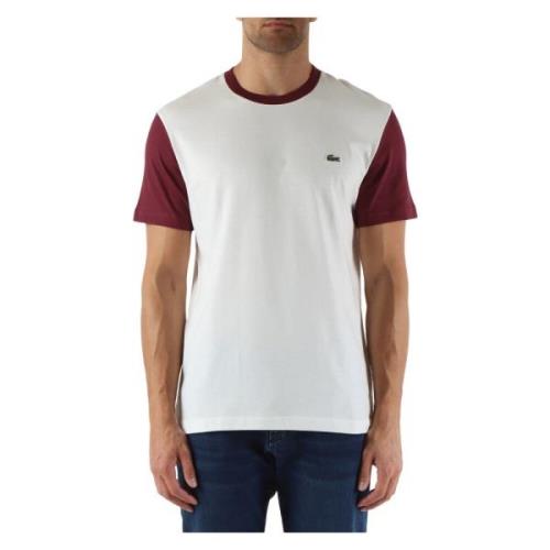 Lacoste Regular Fit Bomull T-shirt med Kontrastinsatser White, Herr