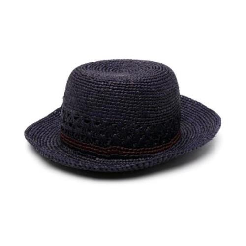 Paul Smith Blå Straw Fedora Hatt Blue, Herr