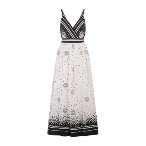 Elie Saab Vit Polka Dot Midi Klänning Multicolor, Dam