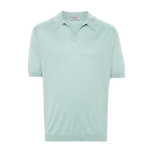 John Smedley Mintgrön T-shirt med V-ringning Green, Herr