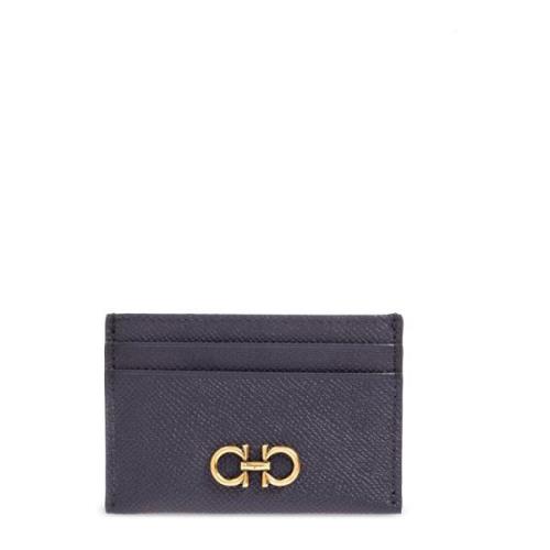 Salvatore Ferragamo Kortfodral med 'Gancini' logo Blue, Dam