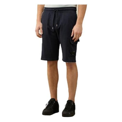 C.p. Company Lätt Fleece Cargo Shorts Blue, Herr