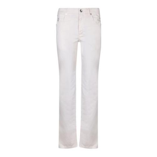 Brunello Cucinelli Vita Bomull Slim Fit Byxor White, Herr