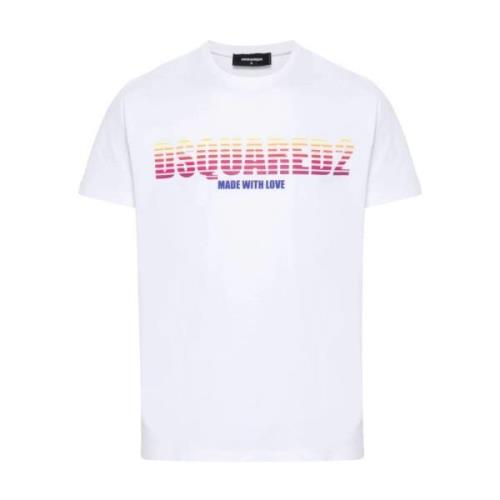 Dsquared2 Vita T-shirts & Polos för män White, Herr