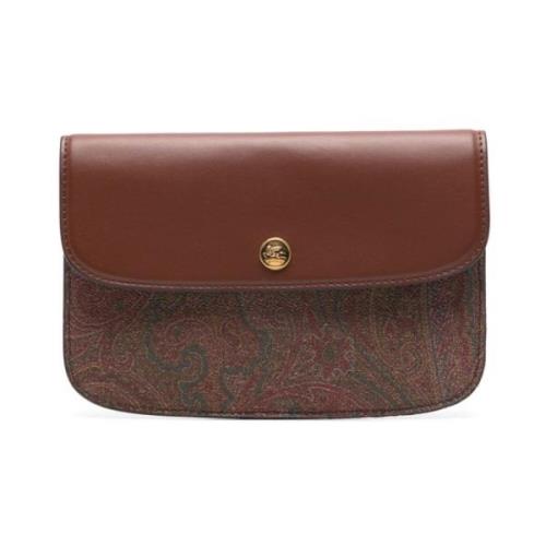 Etro Paisley Print Läder Väska Brown, Dam