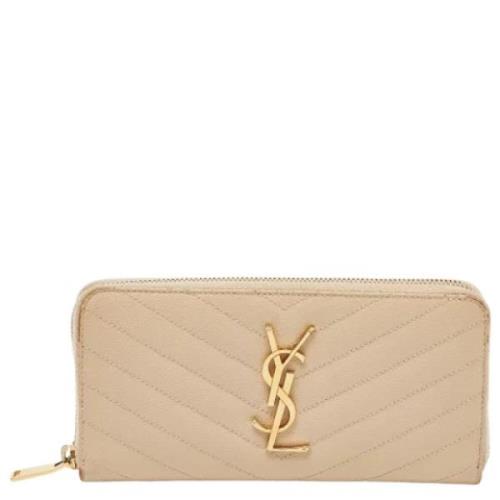 Yves Saint Laurent Vintage Pre-owned Laeder plnbcker Beige, Dam