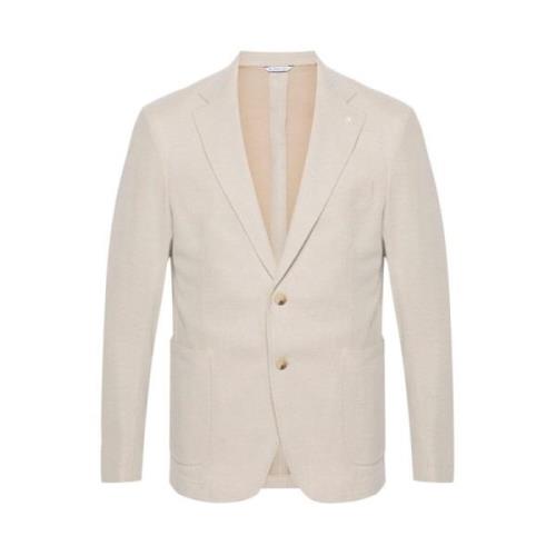 Manuel Ritz Präglad Blazer med Reversnål Beige, Herr