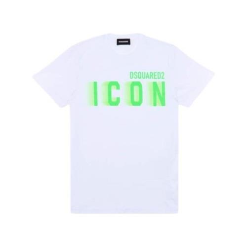 Dsquared2 Fluorescerande Logotyp T-shirt White, Herr