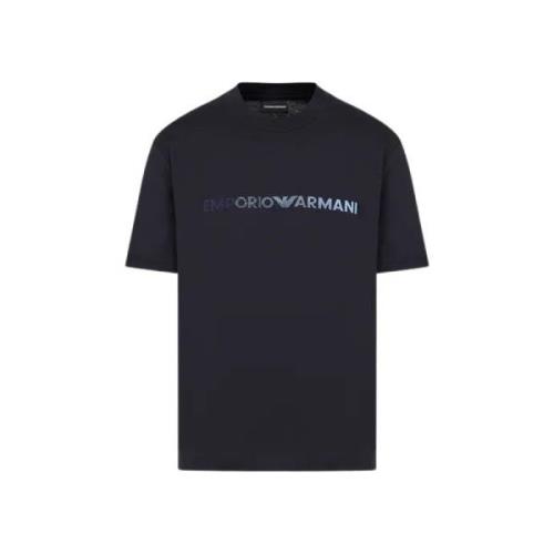 Emporio Armani Blå T-shirts och Polos Blue, Herr