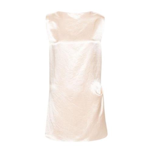 Jean Paul Gaultier Satin Korsett Kort Klänning Beige, Dam