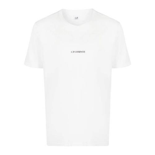 C.p. Company Vit Rund Hals T-shirt med Tryck White, Herr