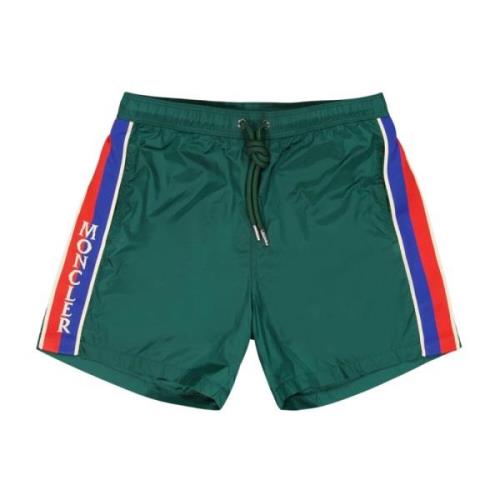 Moncler Nylon Badshorts Rak Skärning Green, Herr