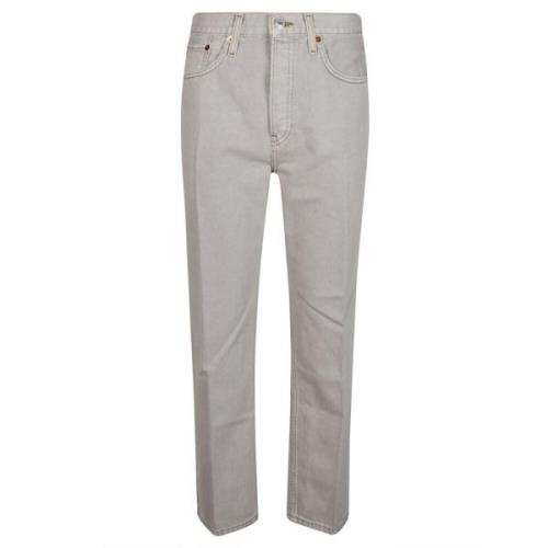 Re/Done Retro Stove Pipe Jeans Gray, Dam