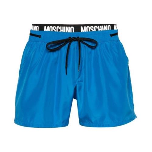 Moschino Stiligt Herr Badkläder Strand Uttalande Blue, Herr