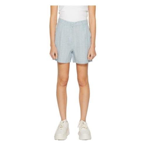 Vero Moda Randig Linne Shorts Vår/Sommar Kollektion Blue, Dam