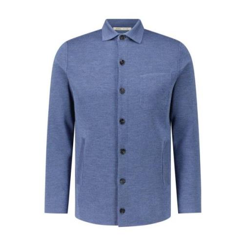 Maurizio Baldassari Ren ull overshirt Blue, Herr