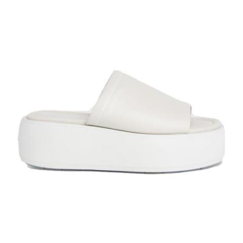 Calvin Klein Beige Flatform Slide Tofflor Beige, Dam