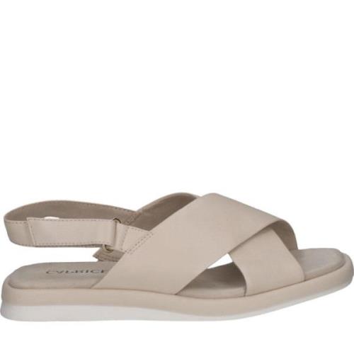 Caprice Beige Casual Open Platta Sandaler Beige, Dam