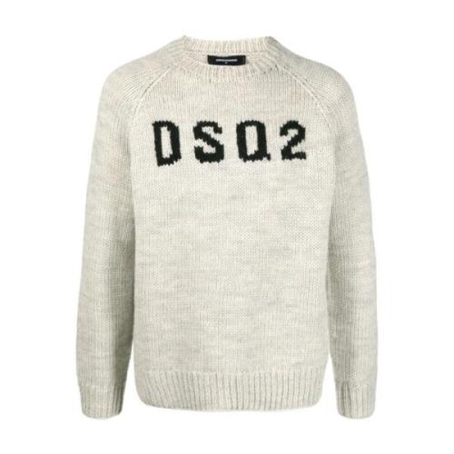 Dsquared2 Round-neck Knitwear Gray, Herr