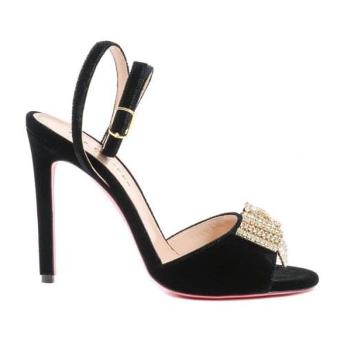 Dee Ocleppo Kristallbåge Velvet Sandal Black, Dam